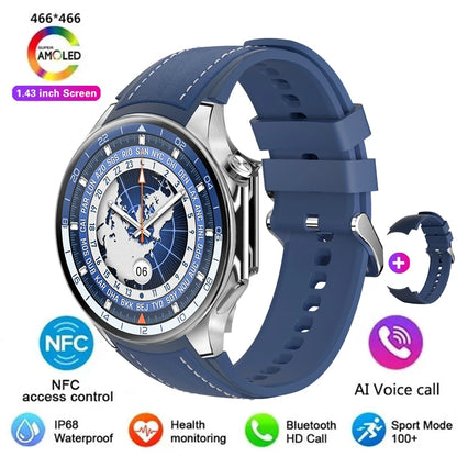 New For OPPO Smart Watch Men  GPS Trajectory Compass 466*466 AMOLED HD Screen Bluetooth Call 120+Sports Fitness Man Smartwatch