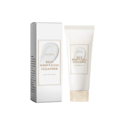 Rice Raw Pulp Facial Cleanser Face Wash Foam Pore Cleansing Moisturizing Exfoliation Brighten Skin Rejuvenation Makeup Remover