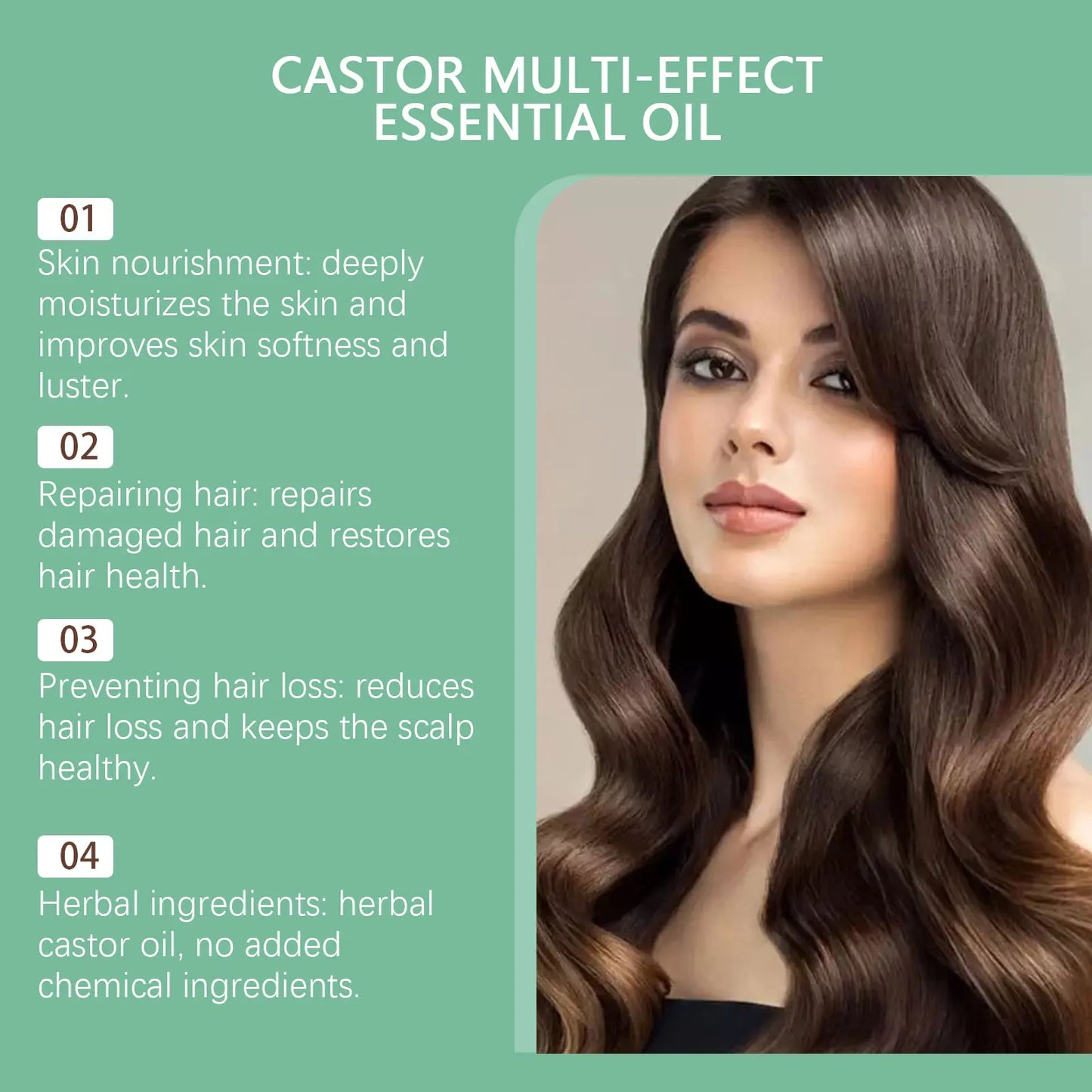 Pure Castor Hair Care Essential Oil Deep Nourish Scalp Repairing Damaged Hair Roots Scalp Treatment Serum Strengthen Hair Roots