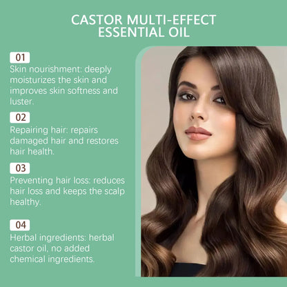 Pure Castor Hair Care Essential Oil Deep Nourish Scalp Repairing Damaged Hair Roots Scalp Treatment Serum Strengthen Hair Roots