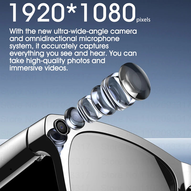 AI Translation Smart Glasses For Men Women 100W Camera Bluetooth Call Playing Music Identify Pictures ChatGPT For Travel Meeting