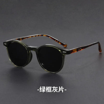 Korean Ultra Light Polarized Sunglasses Round Frame UV400 Sun Glasses Retro Trendy Fashion Driving Shades Men Women Versatile