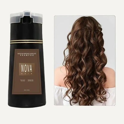 Original Hair Dye Shampoo Nova Hair Instant Dye Shampoo Men Women Quick Easy Safe Hair Color Gray Hair Coverage Nourish Scalp