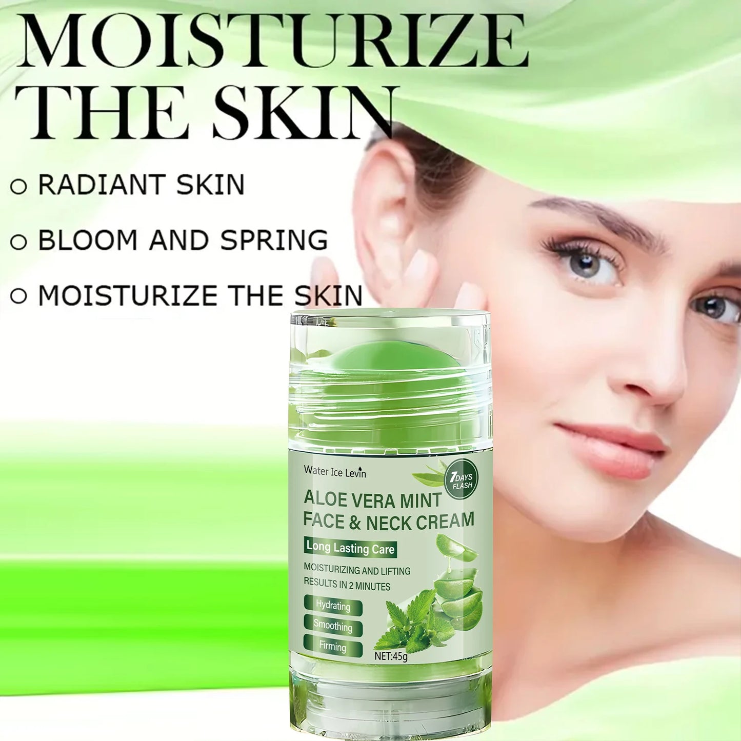 45g Aloe Vera Facial Firming Cream, Natural Aloe Vera Essence, Gentle and Skin Friendly, Effectively Diminishes Fine Lines, Firms Skin, Moisturizes Skin,