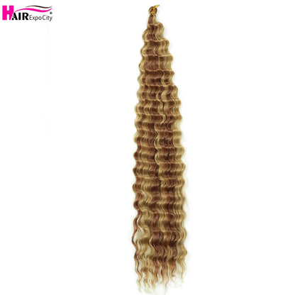 Ocean Wave Crochet Hair Extensions 30Inch Synthetic Deep Twist Curly Crochet Braids Soft Bohemian Water Wave Braid Hair