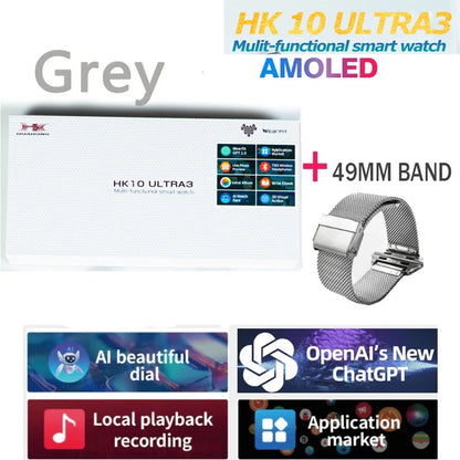 New Origina HK10 ULTRA 3 Smartwatch Men 4G ROM ChatGPT NFC Compass HK9 ULTRA2 MAX Upgrade Watches Sports BT Call Smart Watch Men