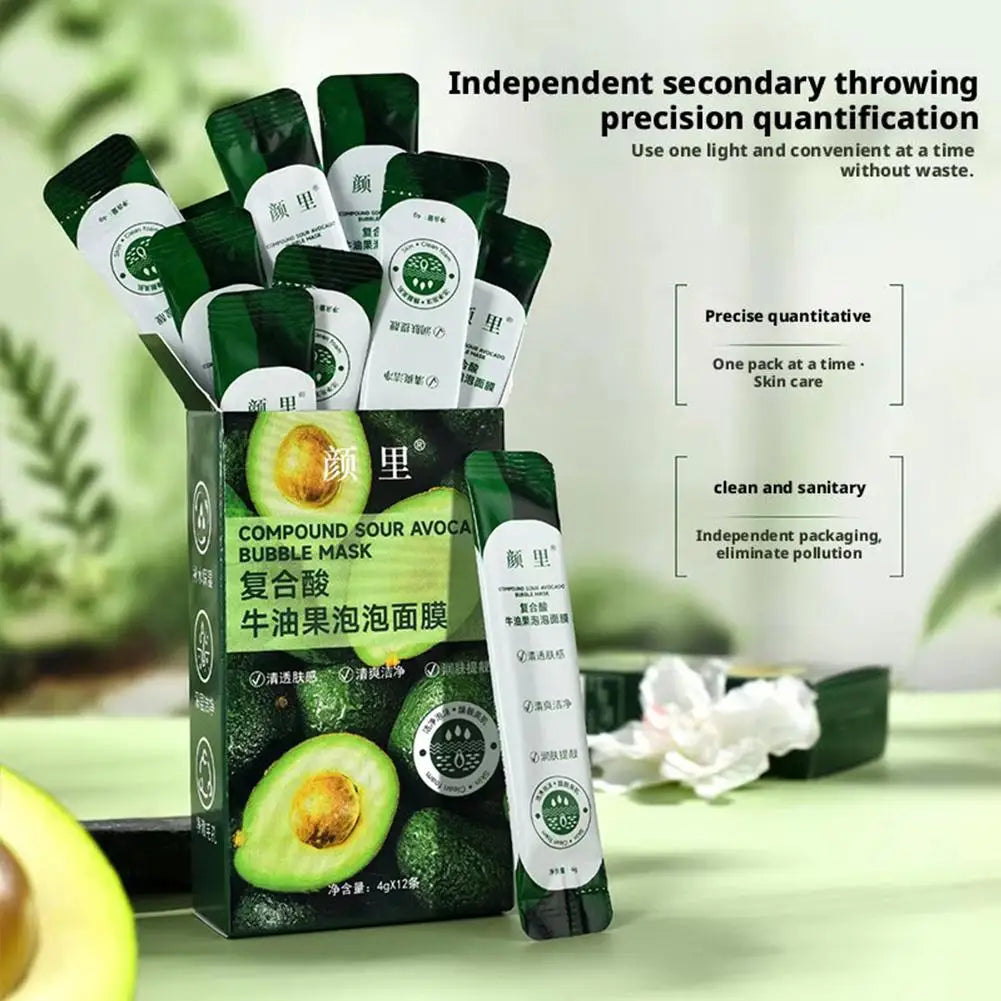 Avocado Bubble Mask, Clay Foam Face Mask for Deep Pore Cleansing, Hydrating & Brightening, Exfoliating Peel Off Mask