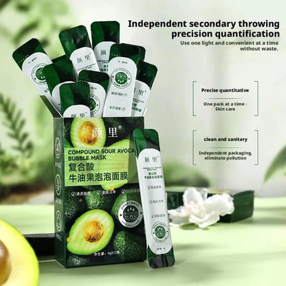 Avocado Bubble Mask, Clay Foam Face Mask for Deep Pore Cleansing, Hydrating & Brightening, Exfoliating Peel Off Mask