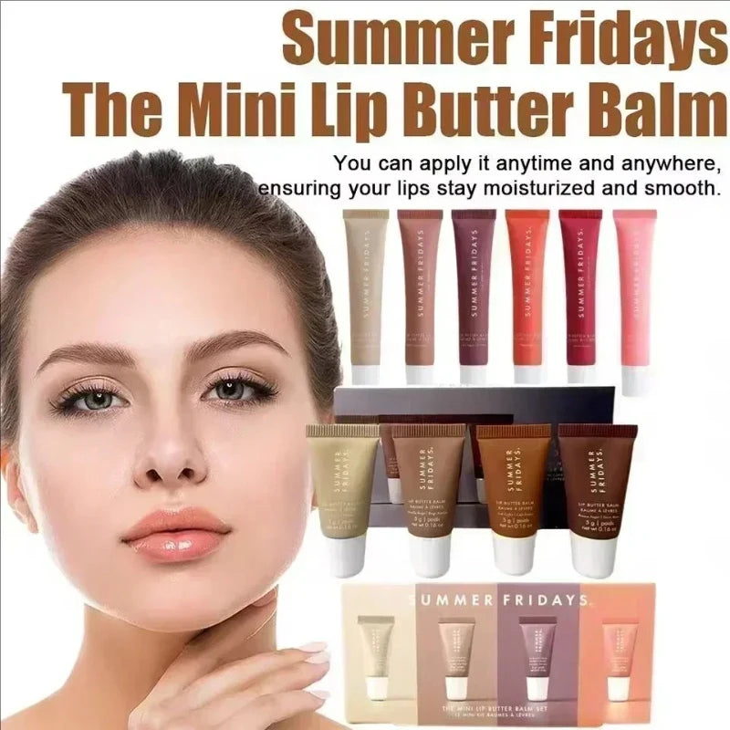 Summer Fridays Iced Coffee Lip Balm Mini Lip Gloss Set New Moisturizing Transparent Smooth Soft Tube Mirror Lipstick Lip Makeup
