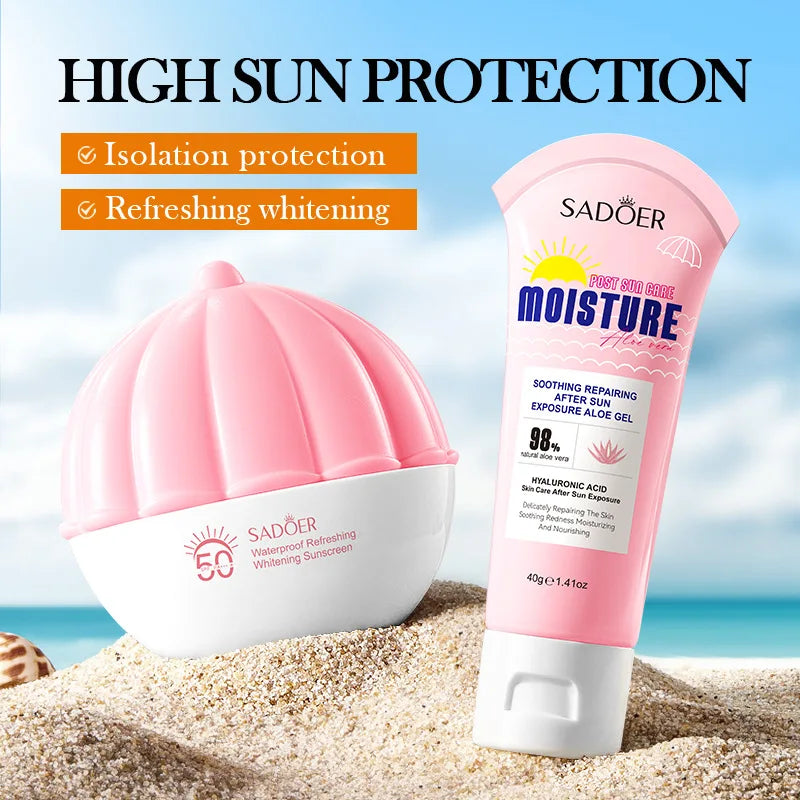 Aloe Vera Gel Set with Whitening Sunscreen Multi-Effect Repair Function