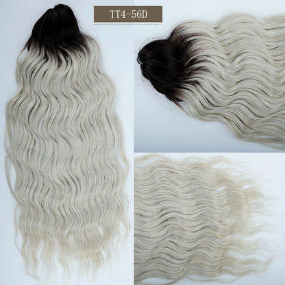 24Inches Pink Water Deep Wave Crochet Braiding 300g Ombre Brown White Synthetic Hair Extension Body Wavy Braids Hair Blond Twist