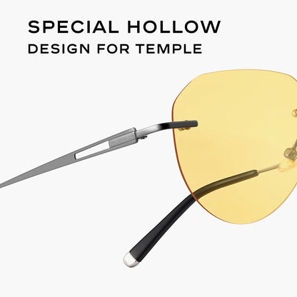 CAPONI Night Vision Sunglass Men Photochromic UV400 HD Protect Ultra Light Titanium Frameless Driving Sports Sunglasses YS22003