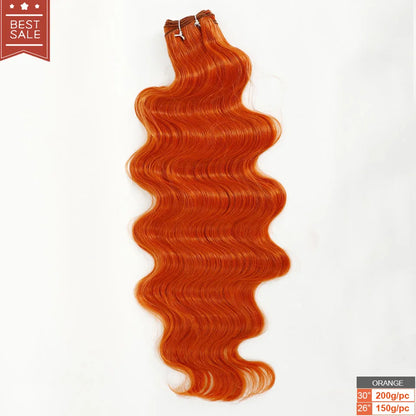 Magicae Blond 27/613 Highlight Ombre Brown High Temperature Synthetic Body Wave Ponytail 30Inch 200g Hair Extensions Wavy Bundle