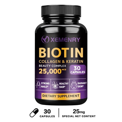 Biotin + Collagen + Keratin Supplement - Helps Enhance Healthy Hair, Skin, Nails | Non-GMO