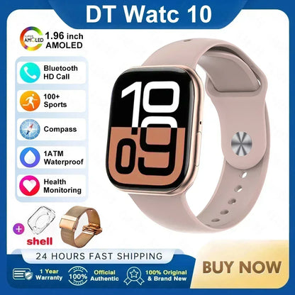 2025New For Apple DT Watch 10 Smart Watch Men HD AMOLED 32GB Memory Music 3D Surround Bluetooth Call Waterproof Smartwatch Woman