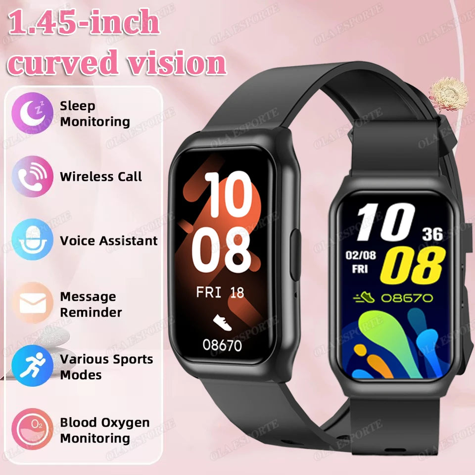 New Curved Screen Smart Watch 2025 For Health Watch Heart Rate Blood Oxygen/Pressure Sleep Monitor Sports Waterproof Smartwatch