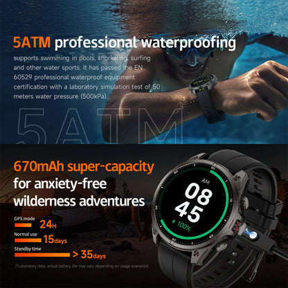 2025 New Premium GPS Smart Watches Outdoor Altimeter Barometer AMOLED Screen Built-in GPS Compass Military Sports Smartwatch Men