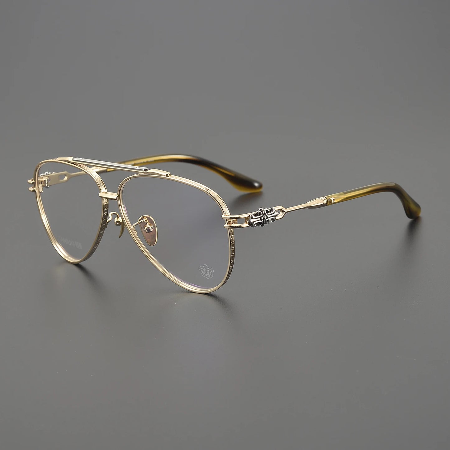 New Fashionable Large Frame Pilot Eyeglasses Frame Titanium Luxury Men's and Women's High Quality Optical Prescription Glasses