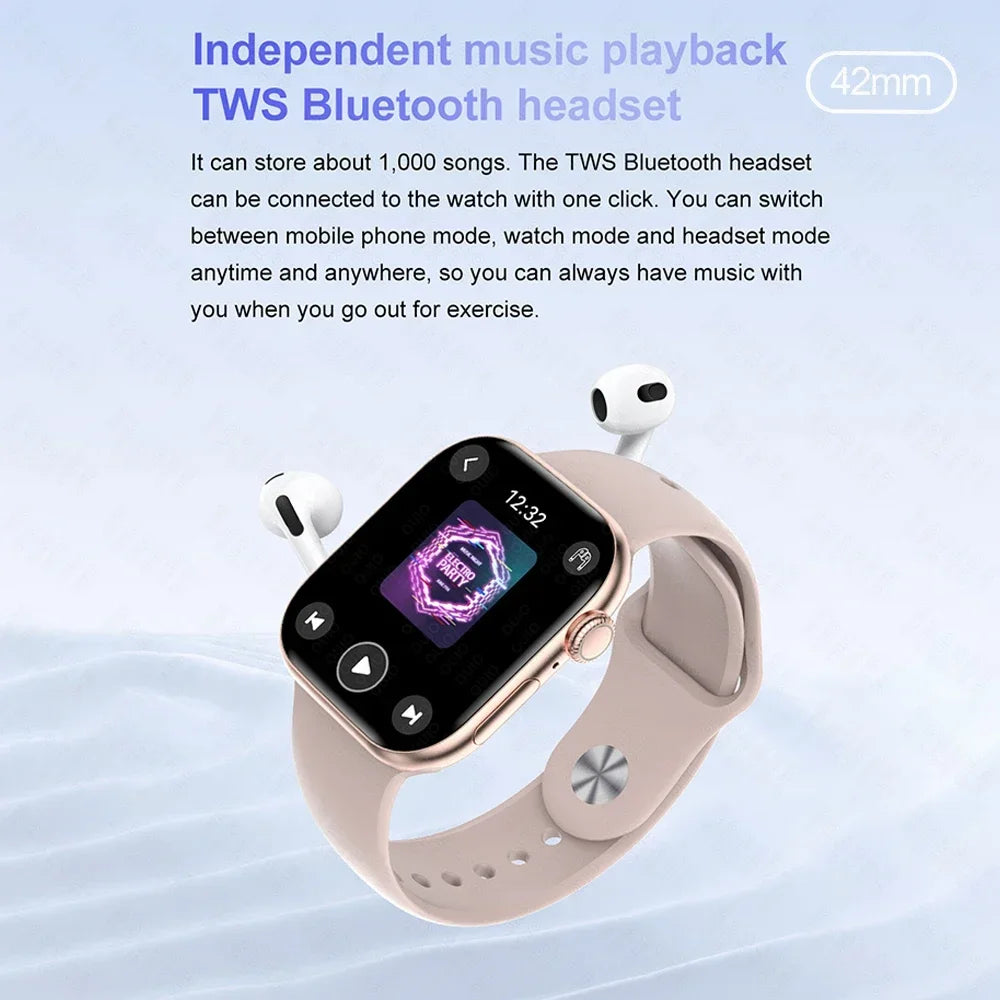 New DT Watch X Mini Smartwatch 3D Menu Video AI Voice NFC 4GB Lang Memory Compass 1.85 Inch AMOLED Super Fast Charge Smartwatch