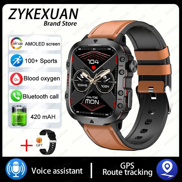 2025 For Xiaomi New Rugged Military GPS Smart Watch Men Bluetooth Call Health Monitoring AI Voice Sports Waterproof Smartwatches