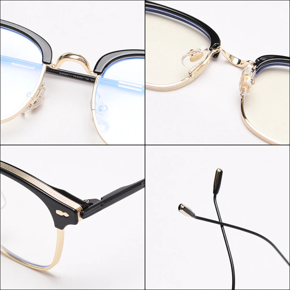 49425 Anti-Blue Light Square Half Frame Plastic Titanium Glasses Frames Ultralight Men Women Optical Fashion Computer Eyeglasses