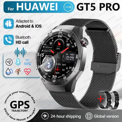 2025 For Huawei GT5 Pro Smartwatches Men HD AMOLED Screen GPS trajectory Health Monitor BT Call 1.52" Fitness Smartwatches IP68