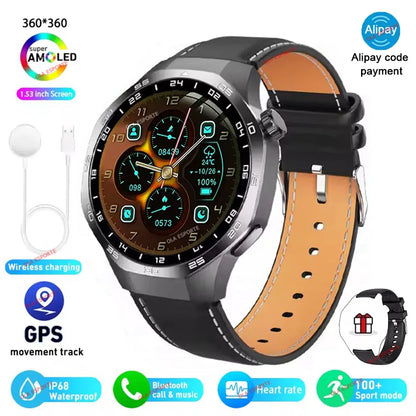 Smart Watch Men Watch 5 Pro AMOLED HD Screen Bluetooth Call GPS Trajectory NFC Heart Rate Monitor Compass SmartWatches 2025 New