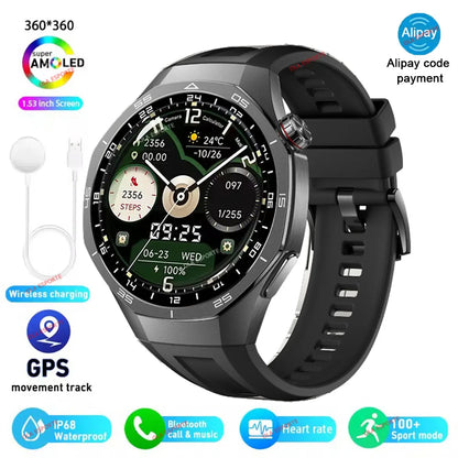 Smart Watch Men Watch 5 Pro AMOLED HD Screen Bluetooth Call GPS Trajectory NFC Heart Rate Monitor Compass SmartWatches 2025 New
