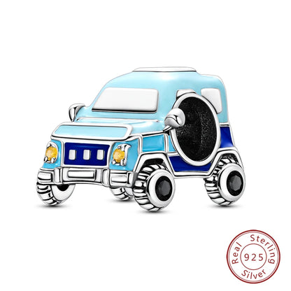 925 Sterling Silver Blue Purple Butterfly Perfume Bottle Starry Sky Hot Air Balloon Charms Beads Fit DIY S925 Bracelets Jewelry