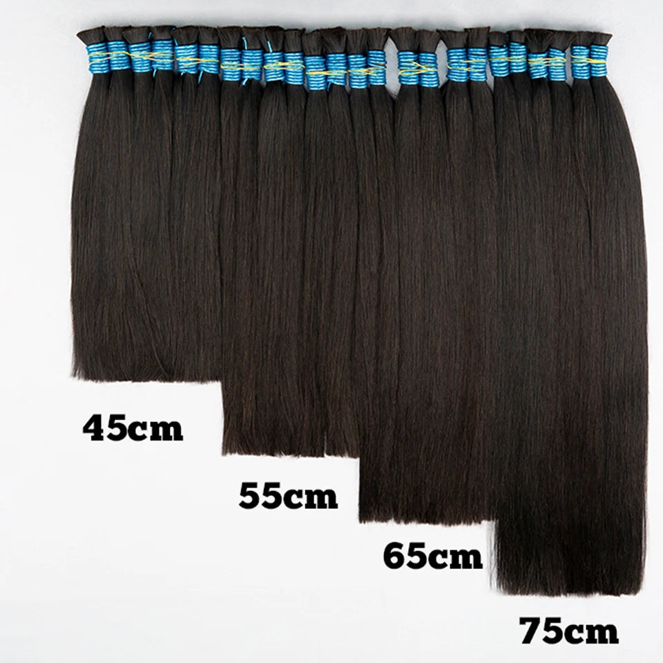 100% Real Virgin Human Hair Bulk Good Quality Natural Hair Bundle 10A Weaving For Braiding Unprocessed No Weft 1B Straight Hair