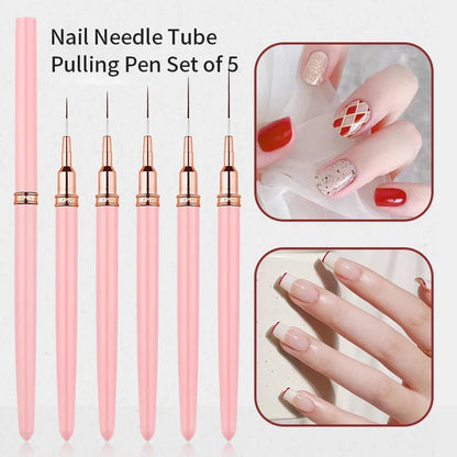 5 Pieces Set Liner Brush for Nail Art Painting,Fine Liner Brushes for Nails,Liner Nail Brush Set for Acrylic