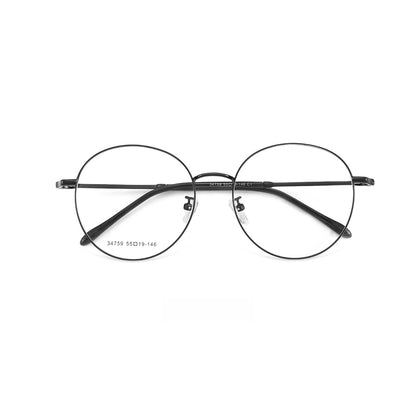 YIMARUILI Ultralight Fashion Big Size Spectacle Frame Round Retro Optical Prescription Men's and Women's Eyeglasses Frame 34759
