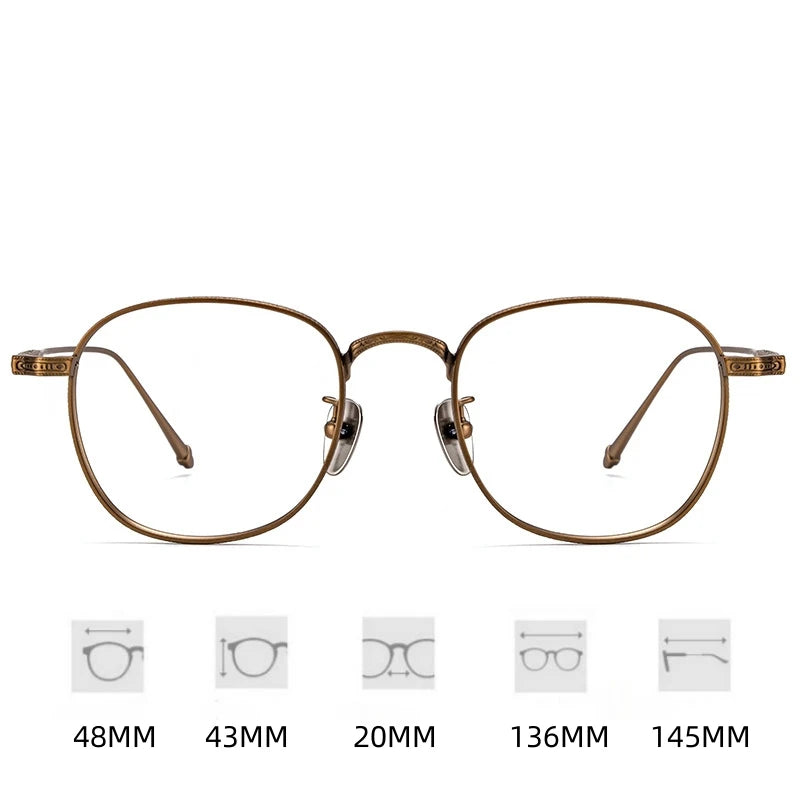 FIRADA Fashion Luxury Glasses Retro Comfortable Pure Titanium Eyewear Business Prescription Eyeglasses Frame Men Women M3090-C
