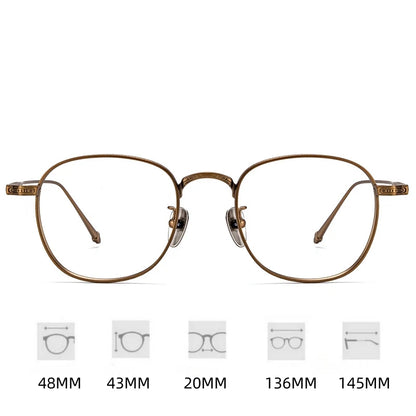 FIRADA Fashion Luxury Glasses Retro Comfortable Pure Titanium Eyewear Business Prescription Eyeglasses Frame Men Women M3090-C