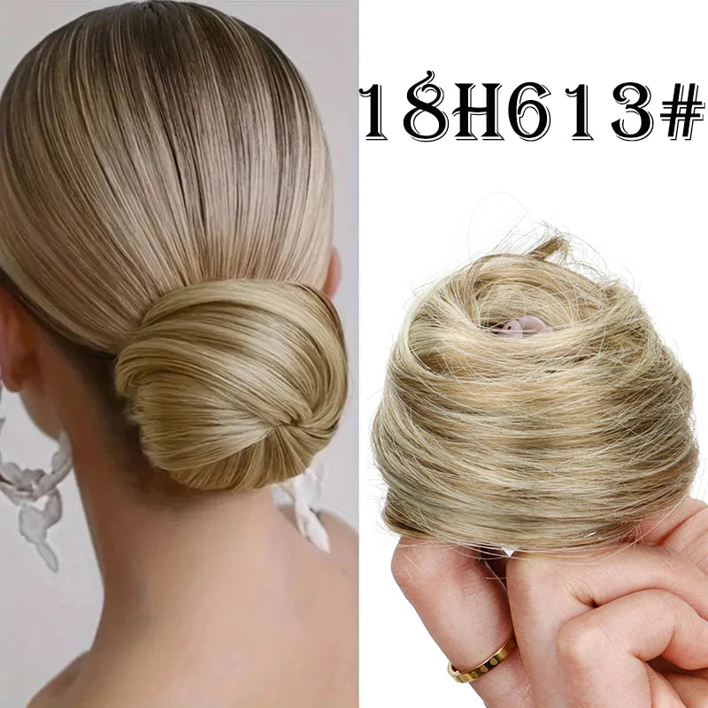 WIGSIN Synthetic Messy Dount Hair Buns Updo Chignon With Elastic Hair Exension for Women Daily Lazy Hair Accessories