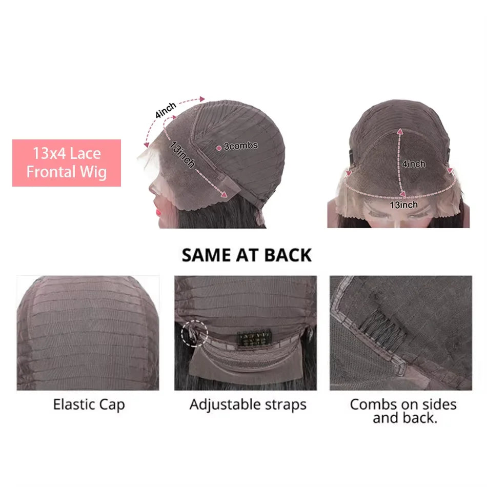 200% Density Short Bob Wigs Highlight Straight Lace Front Wigs Blonde 13x4 Transparent Lace Front Wig 100% Human Hair 427#16Inc