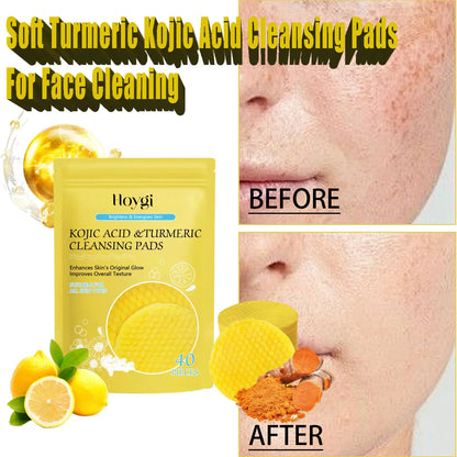 Turmeric Kojic Acid Cleansing Pads Exfoliating Pads Facial Sponges For Cleansing Exfoliating Daily Cleansing Skin Care Tools