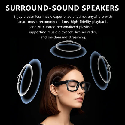 AI Smart Glasses Voice Assistant Translation 500W 1080P Camera Bluetooth Call Outdoor Sports Headsets Sunglasses For Men Women