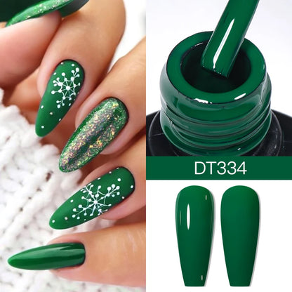 7ML Wine Red Gel Nail Polish Christmas Red Glitter Semi Permanent Varnish Nail Supplies Soak Off UV LED Nail Art Gel Polish DIY