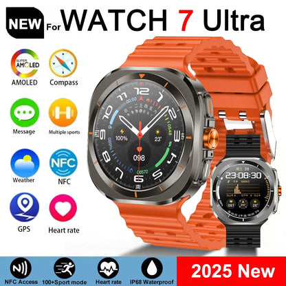 2025 New Watch 7 Ultra Smart Watch Men 3D Display Sport SmartWatch GPS NFC Compass Blood oxygen Smartwatch Women For Android IOS