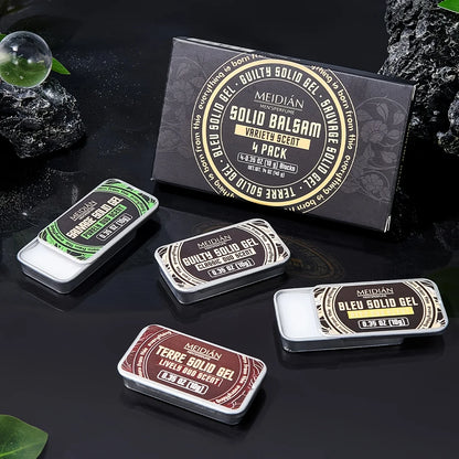 Men's Portable Solid Perfume Case, Refreshing and Long-lasting Solid Balm, 4 Fragrance Types, Suitable for Dating and Daily Use