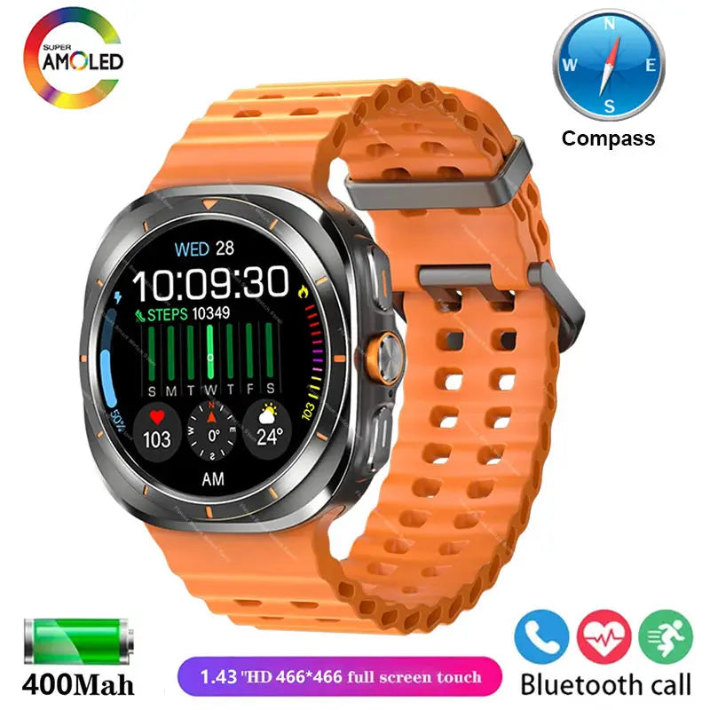 2025 New Watch Ultra Official Original Smartwatch 47mm AMOLED ChatGPT GPS NFC Compass Clock Bluetooth Call Smart Watch Men Women