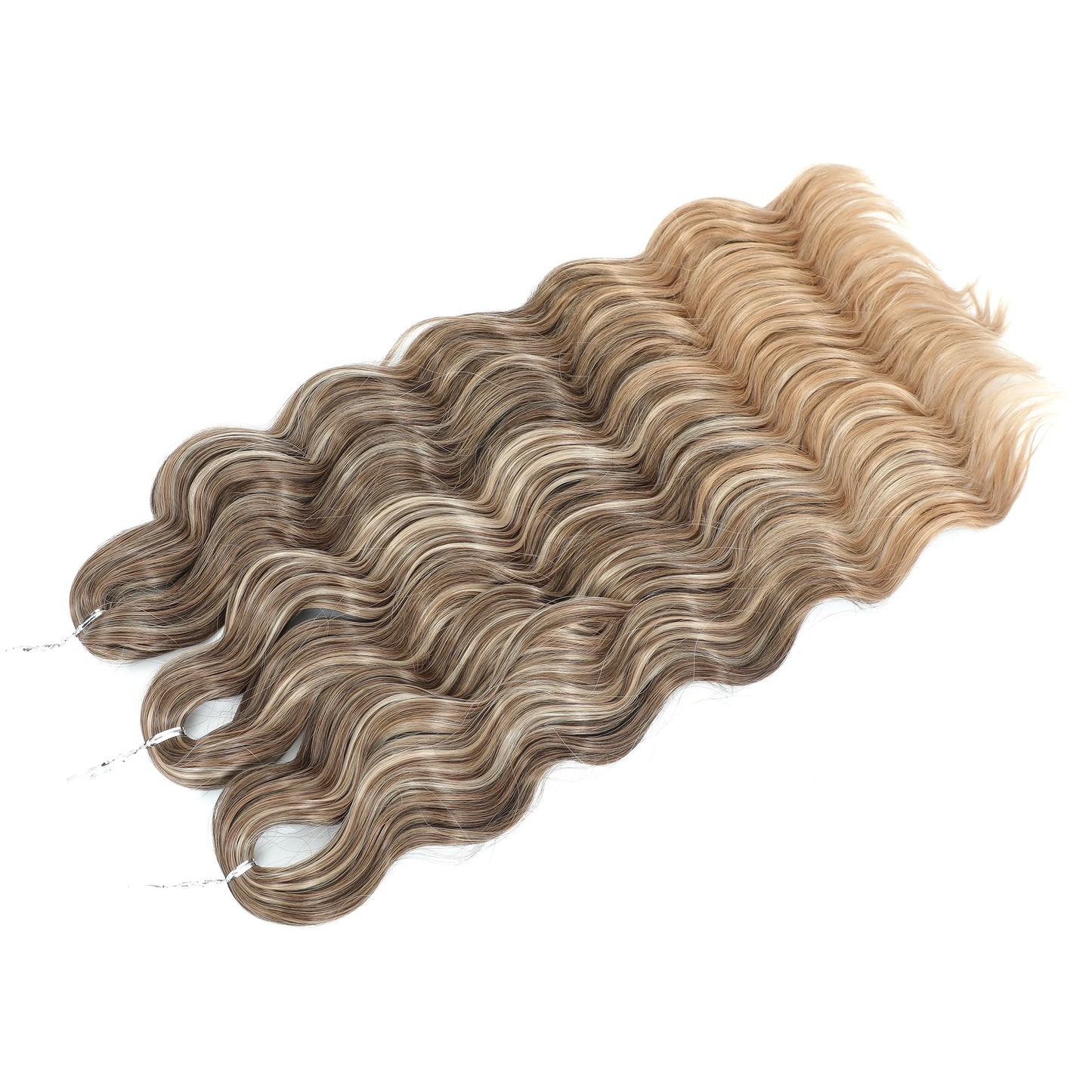 Anna 3Pcs 24Inches 300g Ombre Rainbow Loose Body Wave Twist Crochet Braids Sliver White 60# Synthetic Hair Wavy Extension Braids