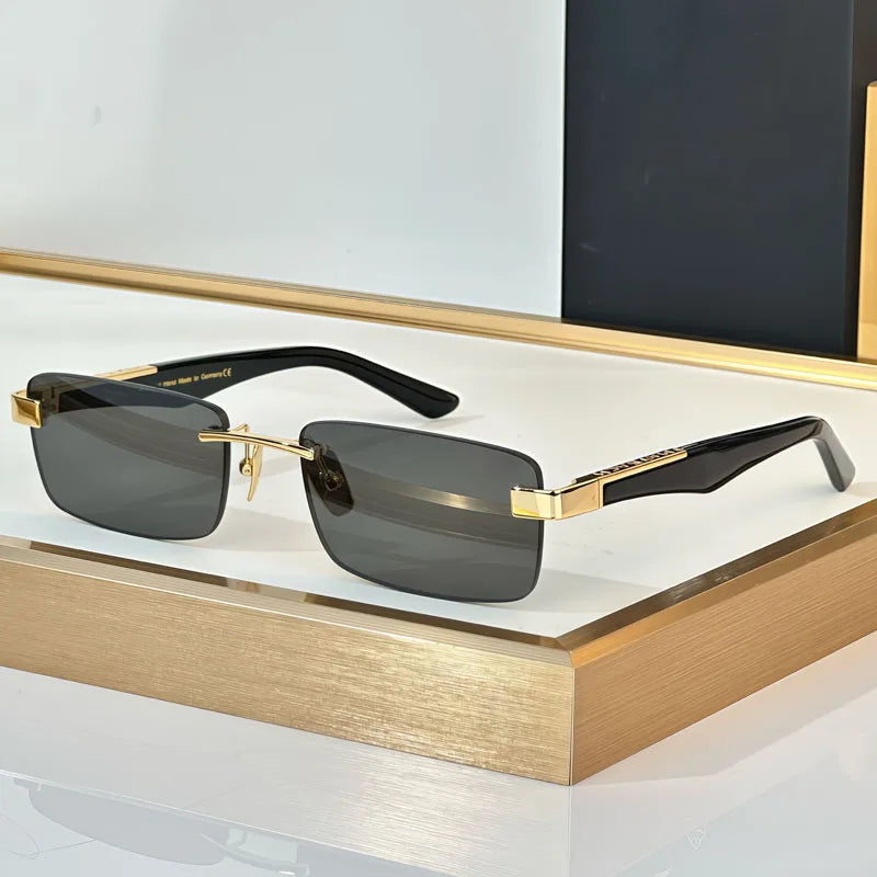 THE ARTIST III Designer Rimless Sunglasses Rectangle Men Alloy Acetate Germany Brand Trendy Classical High Quality Women UV400