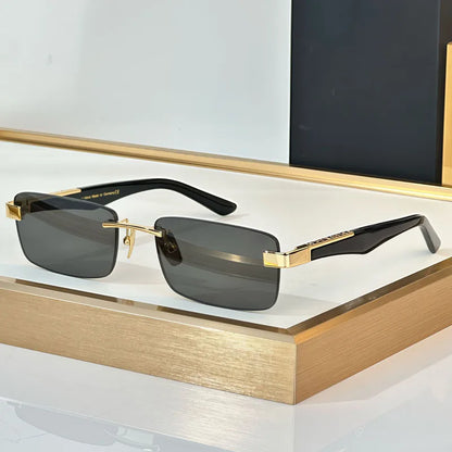 THE ARTIST III Designer Rimless Sunglasses Rectangle Men Alloy Acetate Germany Brand Trendy Classical High Quality Women UV400