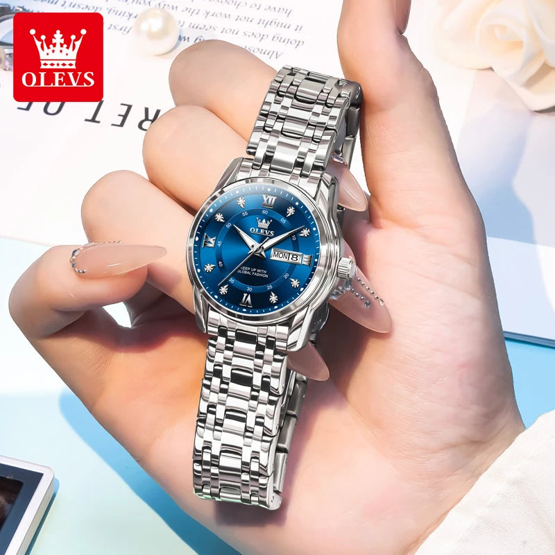 OLEVS 5513X Perfume Womens Watch Original Quartz Watch Waterproof Luminous Day Date Ladies Watches Fragrant Watch Gift New Reloj