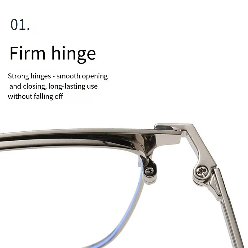 Classic Business Half Glasses Frame Men Women Ultralight Titanium Alloy Square Frame Anti Blue Light Optical Eyeglasses