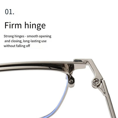 Classic Business Half Glasses Frame Men Women Ultralight Titanium Alloy Square Frame Anti Blue Light Optical Eyeglasses