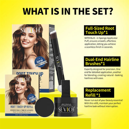 SEVICH Replaceable Hairline Powder Kit Refill Hairline Shadow Powder Root Cover Up Hair Concealer Double Ended Makeup Brush
