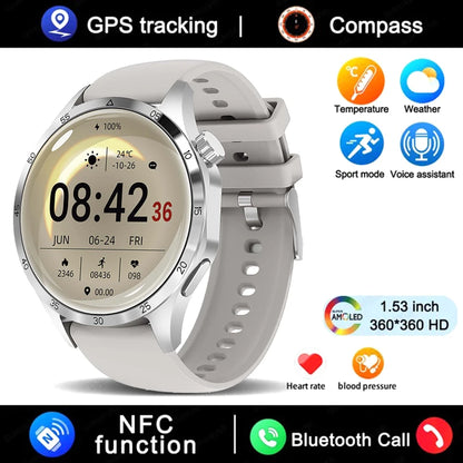 Smart Watch Men Watch 4 Pro AMOLED HD Screen Bluetooth Call NFC Health Monitoring Smartwatch 2024 New Watch GT4Pro